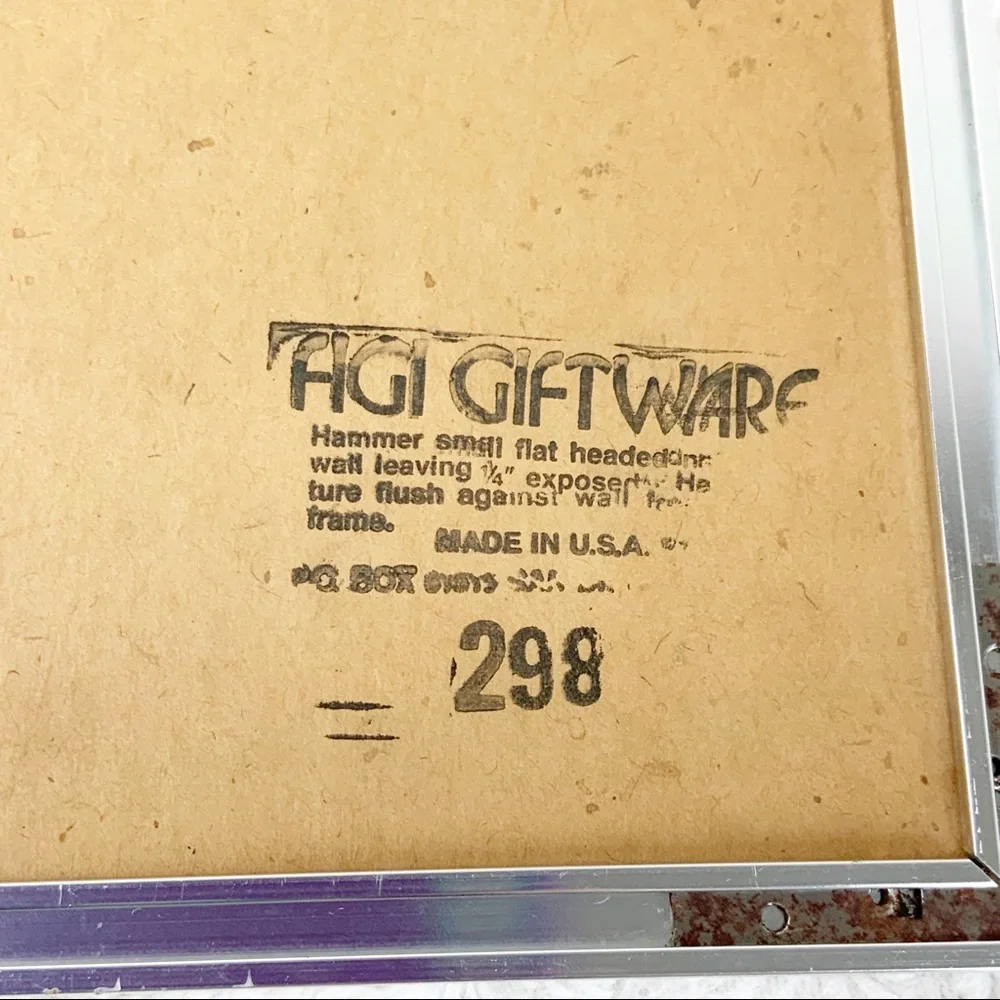 Vintage 80s Figi Giftware HW Hoag RARE Pegasus Framed Print Retro Fantasy